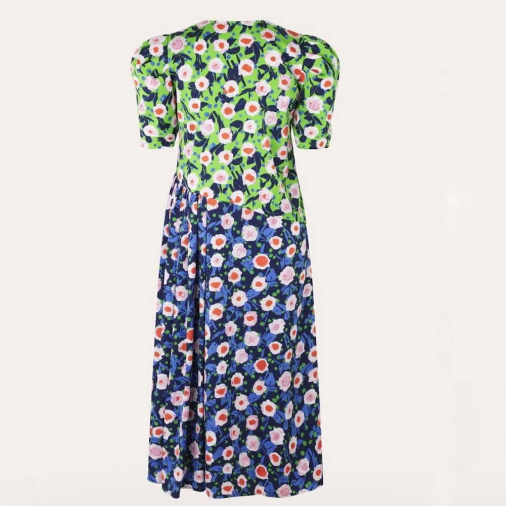 Stine Goya Kori Marketplace Midi Dress Puff Sleeve Size Medium - Picture 3 of 12